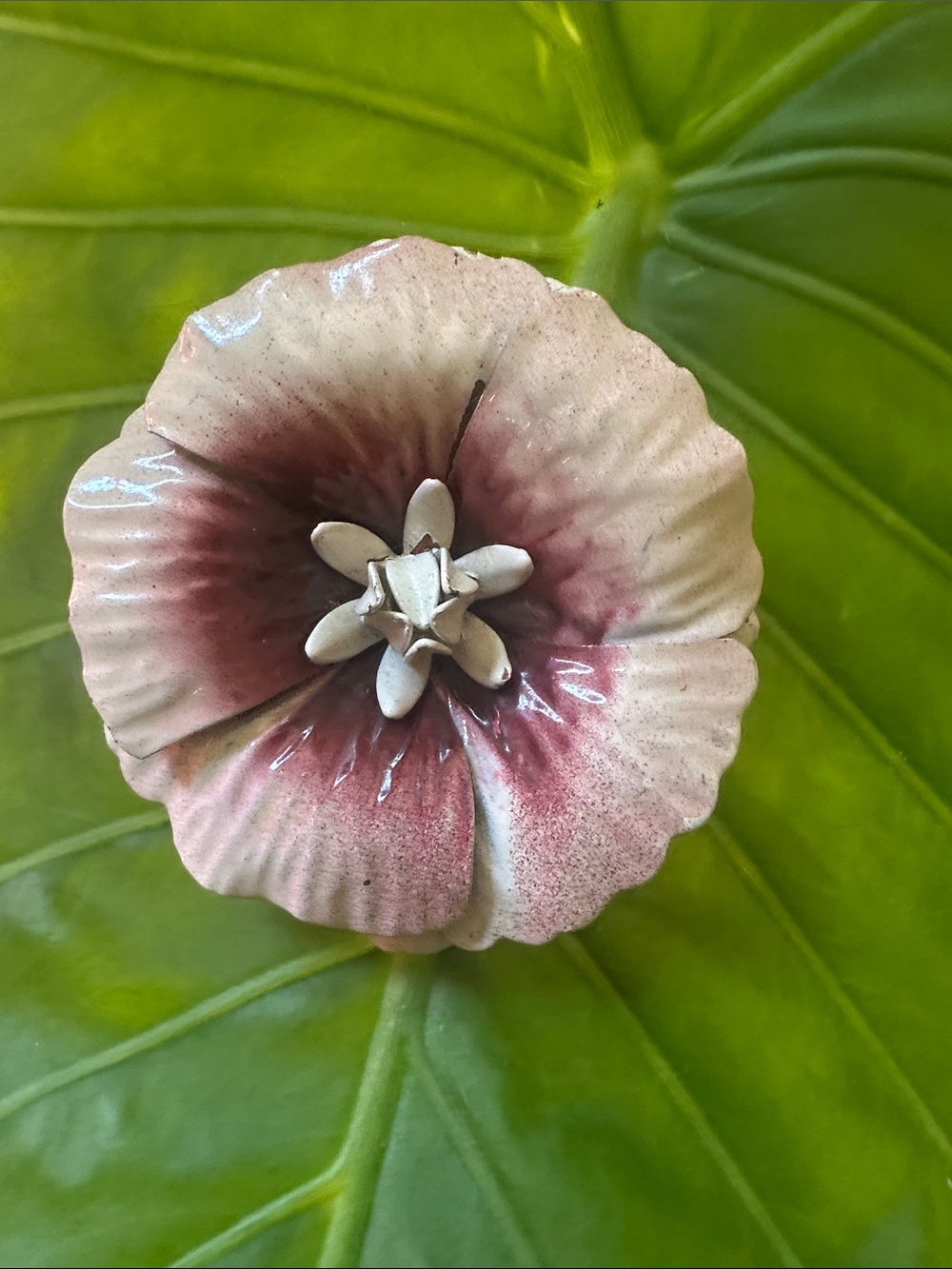Pink Metal Flower Brooch - Unbranded